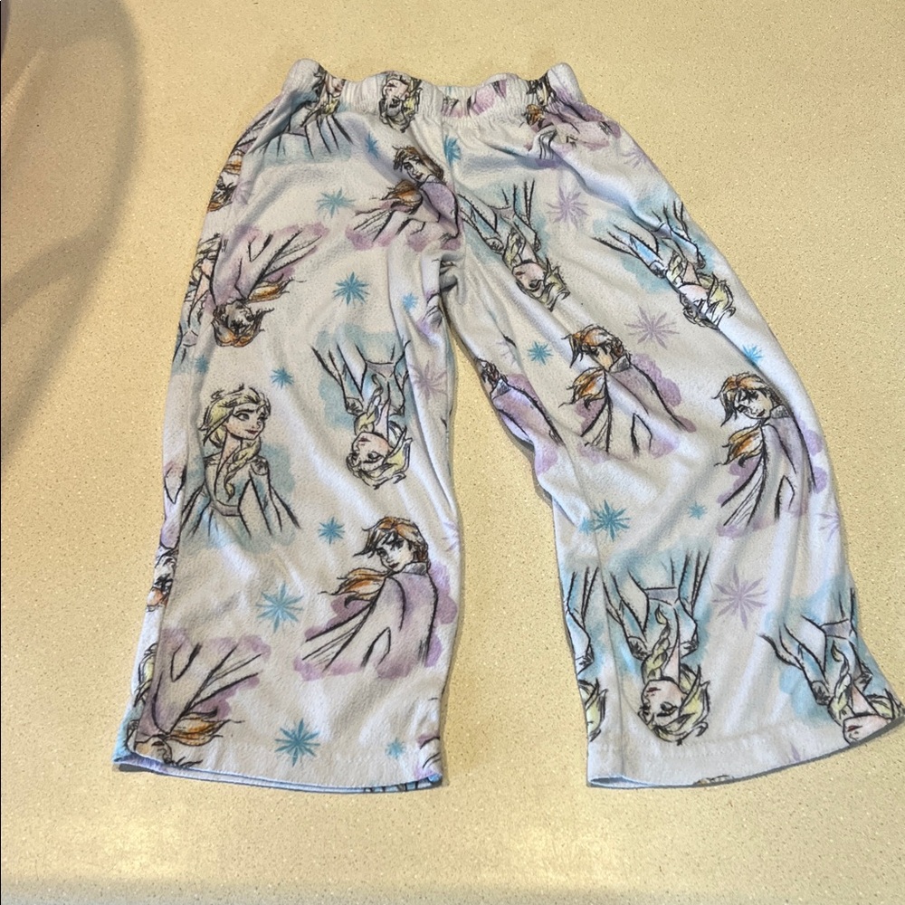 Frozen Themed Kids Pajama Pants - White and Purple